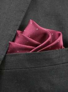 1 pieza de Bolsillo cuadrado de poliéster de unicolor con puntos plateados, accesorio formal de traje de negocios, decoración de estilo Ins para hombres