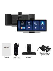 XUDA 2025 NEW 11.26 Inch 4K DVR Wireless Carplay And Android Auto Portable Dash Cam IPS Touch Screen Bluetooth Audio Dual Lens Recorder