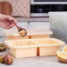 Cube Tray 1 Cup X 4 Portions Big Silicone Freezing With Lid, Soup&Meal, Prep Leftovers Freezer Storage Container, 2Pack - 2杯 - 查看 6