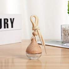 1pc Car Air Freshener Fragrance Bottle - Reusable Water Drop Design Hanging Car Diffuser Bottle For Aromatherapy And Home Decoration - 杏色 - 查看 2