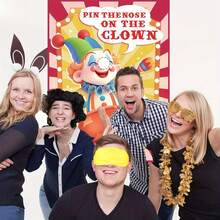 Circus Carnival Party Game - Clown Nose Stickers, Circus Party Game, Clown Party Game, Birthday Party Game, Circus Event, Includes 2 Blindfolds And 24 Nose Stickers, Clown Theme Party Game, Carnival Party Supplies, School Classroom Office Party Game, Clown Poster, Carnival Event Gathering, Party Supplies, Birthday Party Supplies, Reusable Stickers - Multicolor - View 5