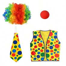 Halloween Clown Cosplay Adult Performance Set Costume Clown Suit Cosplay Wig Set - Multicolor - View 8