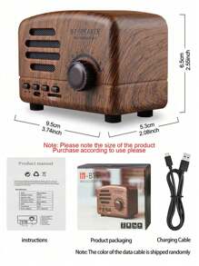 Retro Bluetooth Speaker, Nostalgic Mini Bluetooth Audio Player, Micro USB Rechargeable Cute Portable Outdoor Speaker
