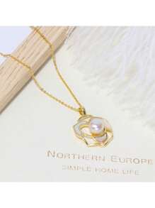 Set di 3 pezzi composto da orecchini, collana e choker eleganti da ragazza, decorati con fiori di camelia e perle, un regalo delicato
