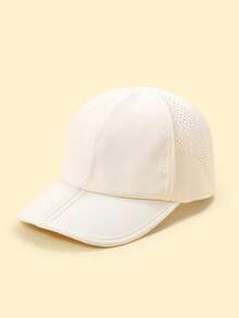 Foldable Parent-Child Baseball Cap, Lightweight Breathable Quick-Dry Cap, Silky Icy Fabric Sun Hat, Solid Classic Design, Suitable For All - Khaki - View 3