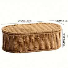 Bohemian Imitation Rattan Storage Basket - Woven Storage Box, Dust-Proof Cutlery Frame, Home Decoration Basket Kitchen Organizer - Trumpet - View 3