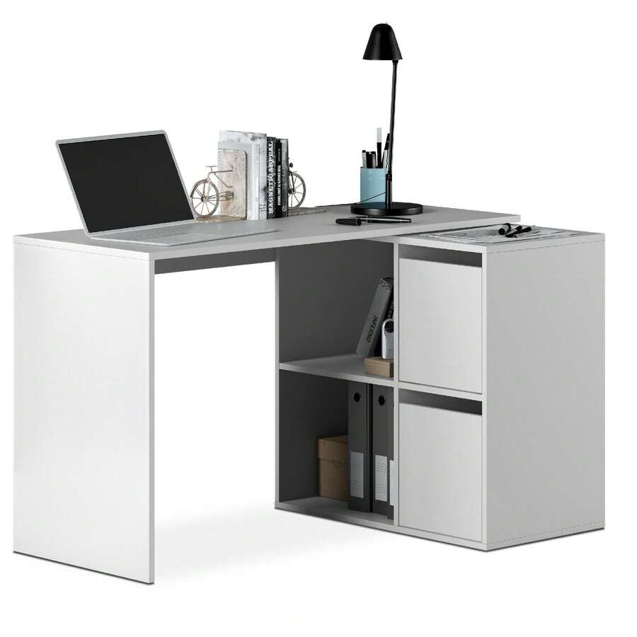 Duehome Mesa de escritório multiposições Spacio - Artik Branco (Branco Mate) - Ver 1