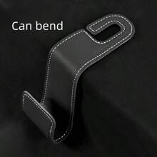 1pc Car Hooks, Car Seat Back PU Leather Storage Hook, Multi-Function Hanger For Keys Purse, Handbag Earphone Charging Cable Umbrellas Coats Car Organizer
