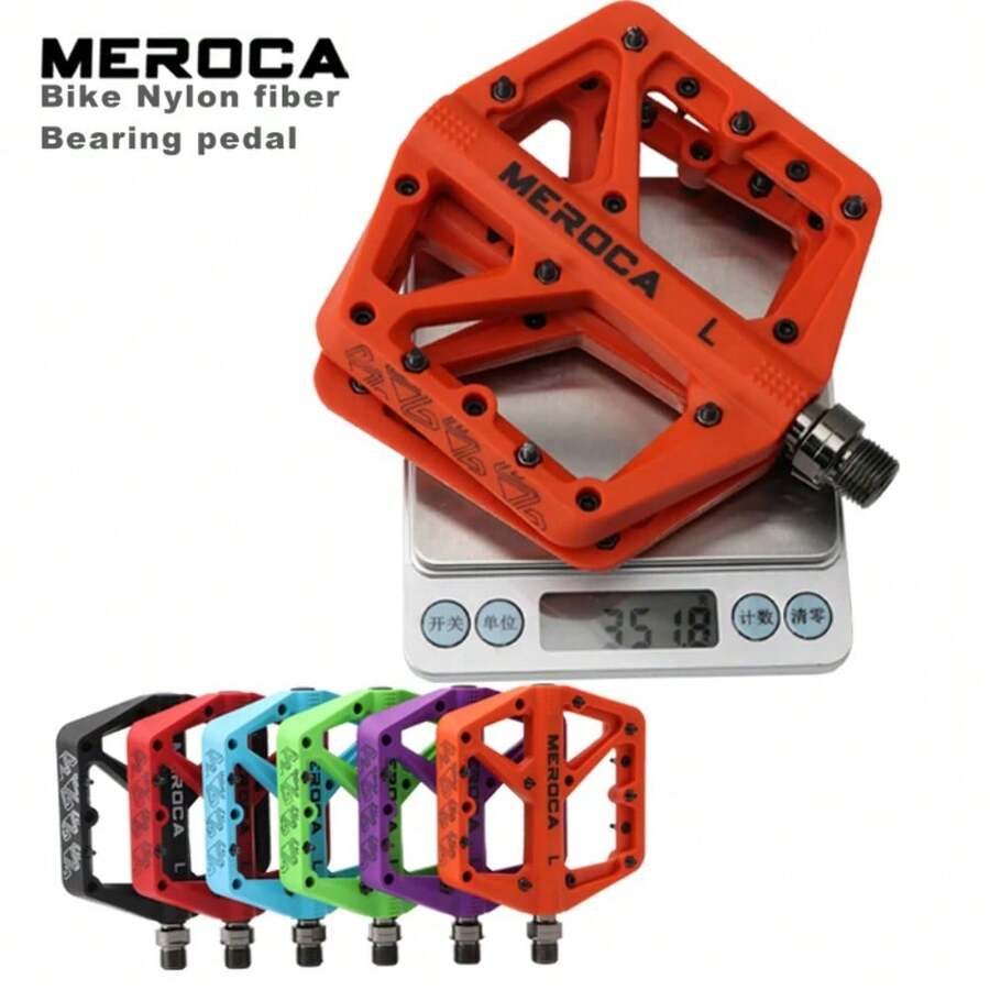 耐用MEROCA自行车脚踏密封轴承加宽自行车踏板超轻防滑自行车平台踏板山地公路车
