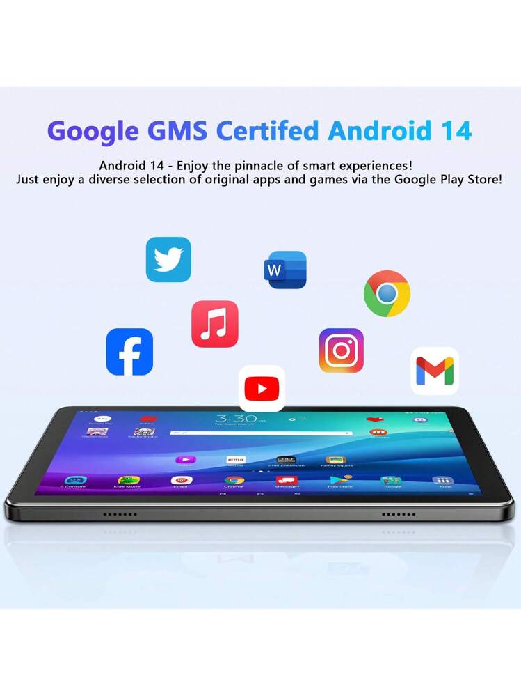 Qetupa 10.1インチ Android 14 タブレット、4GB RAM + 128GB ROM、A523