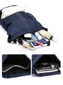 Basketball Bag, Swimming Bag, Dry Wet Separation Women's Storage Bag, Sports Backpack, Training And Fitness Drawstring Backpack - 黑色 - 查看 7