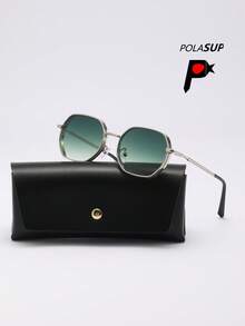 015068863-0009-SX2358 1pc Men Summer Metal Geometric Multi-Polygon Fashion Glasses, Fashion Street Style Eyewear, Suitable For All Seasons, Sunshiny Days, With Thick Frame And Ventilation Holes, Randomly Included PU Glasses Case Or Paper Box