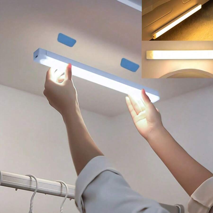 Đèn cảm biến chuyển động LED, Tự động gắn, Đèn ngủ LED, Đèn hình chữ C có thể sạc lại, Đèn tủ quần áo, Đèn nền cầu thang, Thích hợp cho nhà bếp, Đèn LED, Đèn tường, Đèn Led Luz, Đèn, Đèn phòng ngủ