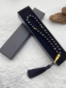 Caja de regalo premium con juego de 33 piezas de cuentas de oración musulmanas de 10 mm de colores, pulsera con borla hecha a mano