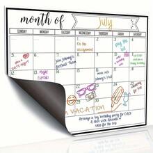 Magentic Wipe Monthly Calendar, Daily To-Do Board, Suitable For Fridge Calendar Magnets, Household Supplies, Fridge Magnets, Perfect For Kitchen Organization, Meal Planning, Family Planners, Reminders - 1pc - 查看 2