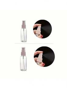 1 pièce/7 pièces Bouteilles de voyage, Ensemble de bouteilles rechargeables avec sac de toilette, conteneur de liquide vide, bouteille de distribution de liquide étanche, sac cosmétique de transport, pot de crème, accessoires de voyage, kit de bouteilles de voyage, Ensemble de contenants de toilette portables étanches, Contenants cosmétiques de taille cabine en PP transparent pour lotion, shampoing, crème, savon avec sac portable, Kit de bouteilles de voyage avec Escarpins