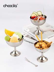 choxila 1pc Stainless Steel Dessert Cup, Snack Bowls, Serving Bowls (Removable), Ice Cream Cups – Perfect For Afternoon Tea, Bedroom, And Living Room Use - Silver - View 8