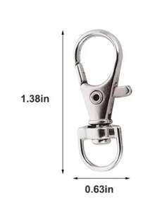 20/40/60/100个钥匙圈，带钥匙环，钥匙扣夹带环，适用于挂绳饰品DIY工艺品（10/20/30/50个金属龙虾扣 + 10/20/30/50个开口钥匙圈）（35毫米）钥匙链套装