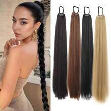 Braid DIY Ponytail Extensions Synthetic With Hair Tie Wrap Around Hair Braid Extensions Tail Rubber Band Hair Ring 28 Inch Ombre