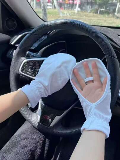 قفازات إصبعية من ألياف الحرير الجليدي أنيقة للسيدات - أكمام خفيفة قابلة للشد للقيادة والتنزه في الهواء الطلق، بحماية من الأشعة فوق البنفسجية، متوفرة باللون الوردي والرمادي الفاتح والأبيض، لارتداء الأزياء اليومية، قماش ناعم، ضروري للنساء صاحبات الذوق الأنيق