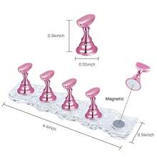 4 Set Nail Holder Stand - Display Wave Shape Acrylic Nails, Magnetic Holder & Practice Station Salon Display Stand, New Nail Product Photography Assistant, Nail Design Showcase, Must-Have Nail Art Creation, 2026 Trending Nail Accessory, Aesthetic Pink Color, Great Gifts Or Personal Use - 2套粉色指甲架 - 查看 5