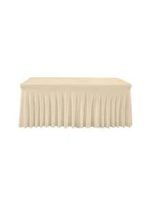 1 pieza Mantel de mesa de tela de espándex blanco, resistente a las arrugas y lavable, se ajusta a mesas de comedor rectangulares, funda elástica para mesa de patio, adecuada para bodas, banquetes, fiestas, estilo Ins de lujo, mantel elástico blanco para hotel, banquete, cumpleaños, conferencia