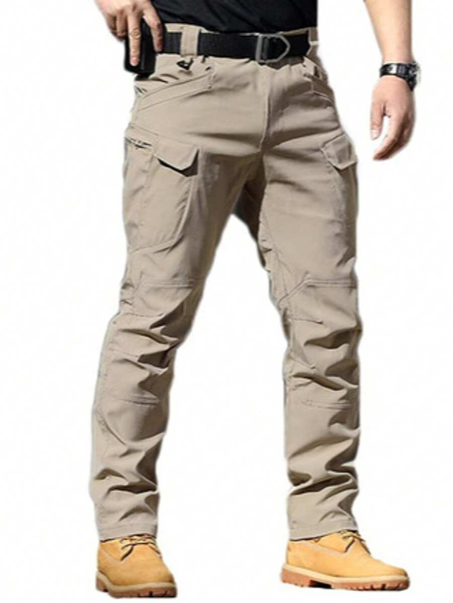 Men's Military Tactical Cargo Pants, Lots Of Pockets, Waterproof, Wear Resistant, Casual Cargo Pants - Màu be - Xem 1