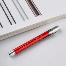 1pc Medical Pen Light, Reusable LED Medical Pen Flashlight With Pupil Scale Measuring Tape And Ruler For Nursing Students, White Light, Warm Light For Nurses, Students, Doctors Daily Use Pocket Nurse Aluminum Pen Light ,Dry Battery Power Supply(Batteries Not Included),Birthday Gifts, Graduation Season Gifts