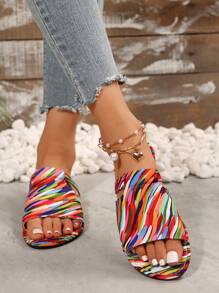 Women's Woven Strap Floral Thong Sandals, Fashionable Vacation Style, Suitable For Outdoor, Beach, Holiday