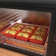 1PC Silicone Mini Bread Baking Tray -9-Grid Baking Tray, Perfect For Mini Bread, Corn Cake And Brownie Cake, Heat-Resistant Manual Baking Mold For Birthday Parties - Used For Making Rectangular Pastries, Kitchen Baking Mold Accessories