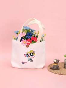 THE POWERPUFF GIRLS Minimalist Flying Policewoman Canvas Tote Bag Simple Canvas Bag Portable Fabric Storage Bag Fashion Small Wallet Daily Casual Lipstick Data Cable Storage Bag Canvas Tote Bag For Women Wallet Mini Wallet Purse Wallet Travel Wallet Coin Wallet