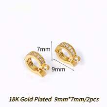 2 stuks 18K verguld messing metalen inleg zirkonia scharnierende hanger enhancer borgsluitingen DIY sieraden maken accessoires