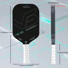 VISPINVO Pickleball Paddle, 16MM T700 Thermoformed Raw Carbon Fiber Pickleball Paddle, USAPA Approved, Polypropylene Honeycomb Core, Foam Injected Edges For Expanded Sweet Spot, Control And Balance