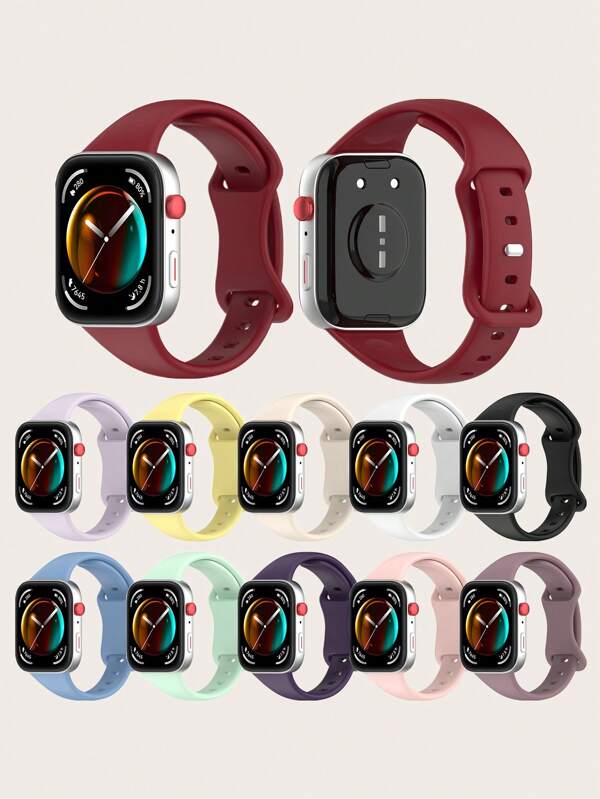 1قطعة حزام ساعة ذكية من السيليكون قابل للفصل ذو لون أحادي للجنسين، مناسب للاستخدام في ساعات هواوي 34 برو، للارتداء طوال اليوم