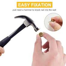 50 piezas Colgadores de Cuadros Dobles Soportan 20 lb, Clavos para Colgar Cuadros, Chinches para Colgar en Pared, Clavos para Colgar en Pared, Ganchos para Cuadros Profesionales para Pared de Madera o Paneles de Yeso - Dorado - Ver 3