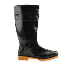 Bota Hombre Caballero Alta Para Lluvia Impermeable Industrial Trabajo Jardinería Agricultura Lava Coches Suela PVC Premium Antideslizante Resistente Líquidos Protectoras Industria Ligera - Negro Amarillo - Ver 2