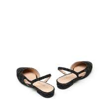 Women Slingback Ballet Flats Square Cap Toe Low Heel Party Wedding Dress Shoes - màu đen - Xem 5