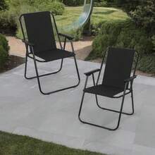 Portable Folding Deck Chairs - 2/4 Pack - Black - View 5
