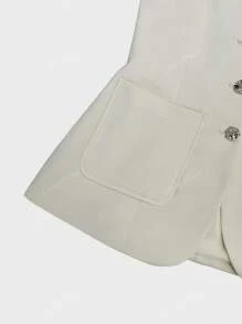 Ladies'Old Money Elegant Single-Breasted Real Pocket Suit Vest And Shorts Set,Outfit For Daily Wear,Work