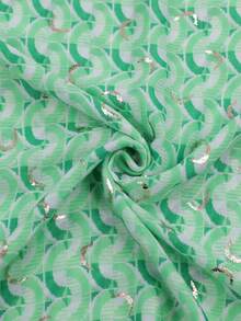 1pc Women's Lightweight Foil Geometric & Leopard Print Pattern Scarf, Summer Shawl - Multicolor - View 3