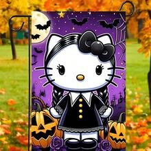 Sanrio Sanrio 2pcs Hello Kitty Halloween 2025 Pumpkin Garden Flag 40cm * 35cm Sanrio Garden Flag Courtyard Outdoor Decoration Halloween Bedroom Decoration (Random Styles Sent)