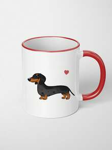1PC Personalized Customized Dachshund White Mug, Customized Water Cup, Customized Coffee Cup, Customized Halloween, Christmas Gift, Iced Coffee Cup, 24 Dachshund Patterns To Choose From, Customized Iced Coffee Cup - Multicolor - View 18