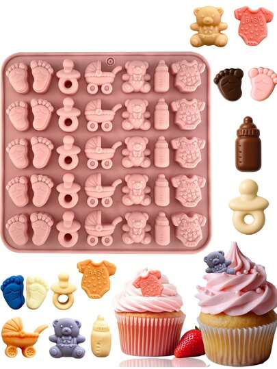 1 molde de silicone em formato de desenho animado, forma para decoração de doces/chocolate/bolo