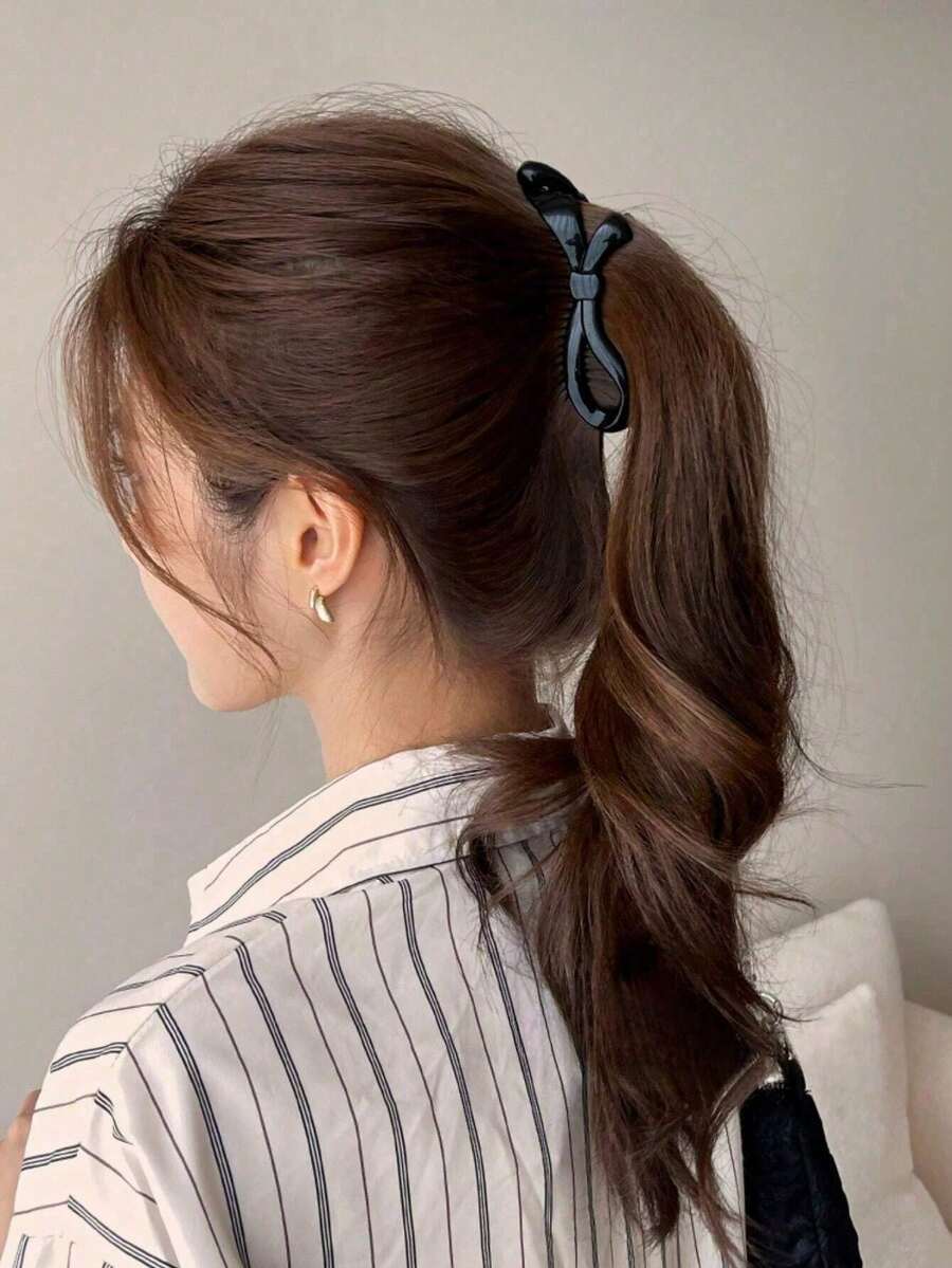 1个女士香蕉夹，适合日常外出、休闲通勤、旅行、约会、晚餐，可搭配春夏服装，夹子，发夹，发卡，发爪，发饰，头部饰品，女士发饰，发夹 - 彩色 - 查看 1