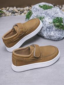 1 Đôi giày thể thao đế bằng chống trượt thoải mái cho trẻ em Unisex, thích hợp để mang ngoài trời trong mọi mùa - màu nâu - Xem 2