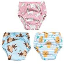 4 pièces de couches lavables et réutilisables pour bébé, étanches, respirantes, 6 couches de protection, 100% polyester, doublure et tissu extérieur imperméable, avec fonction anti-fuite, culottes de propreté, sous-vêtements pour bébé, cadeau de bébé