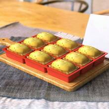 1PC Silicone Mini Bread Baking Tray -9-Grid Baking Tray, Perfect For Mini Bread, Corn Cake And Brownie Cake, Heat-Resistant Manual Baking Mold For Birthday Parties - Used For Making Rectangular Pastries, Kitchen Baking Mold Accessories