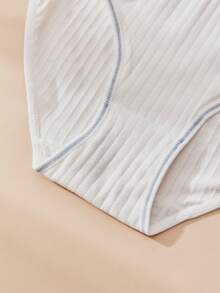 5条装女士三角裤，可爱甜美仙女风，松紧腰带，可爱小象，白色针织面料，白色内裤，多条装，日常穿着，卡通动物内裤，舒适透气 - 彩色 - 查看 6