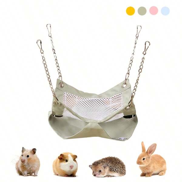 ITANDME Bunk Guinea Pig Hammock, All Seasons Ferret Hammock For Cage With Large Opening, Breathable Screen & Sturdy Hooks, Hamster Hideout For Hamster Ferret Rabbit Guinea Pig Sugar Glider