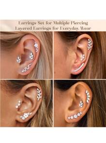 CIZME Pendientes de tuerca de acero inoxidable de 16/20 calibres para cartílago, hélice, piercings, anillos para la nariz, aro para el septum, anillos para el labio, pendientes de espalda plana para mujeres